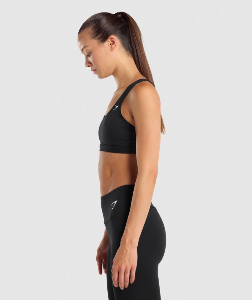 Women's Gymshark Scoop Neck Sports Bra Black | NZ 8PIKQS